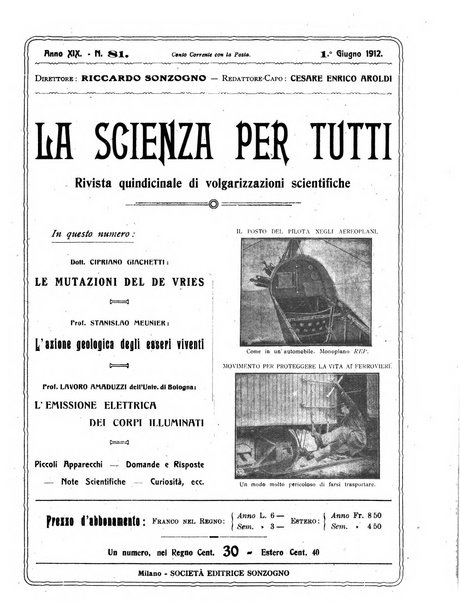 La scienza per tutti giornale popolare illustrato