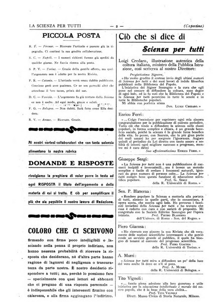 La scienza per tutti giornale popolare illustrato