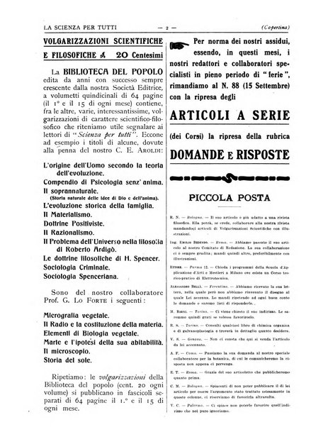 La scienza per tutti giornale popolare illustrato