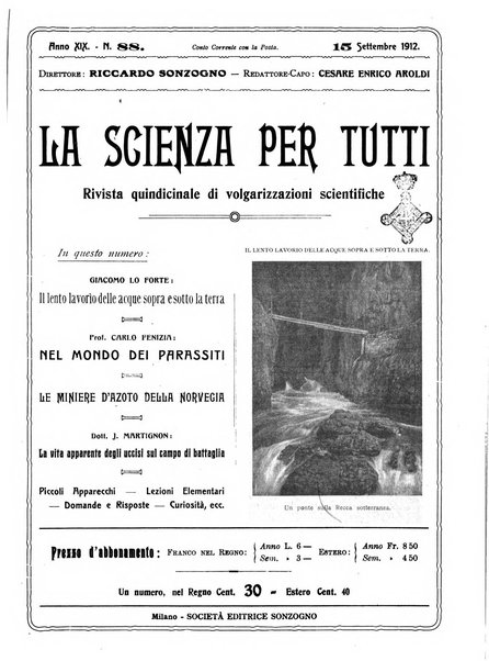 La scienza per tutti giornale popolare illustrato