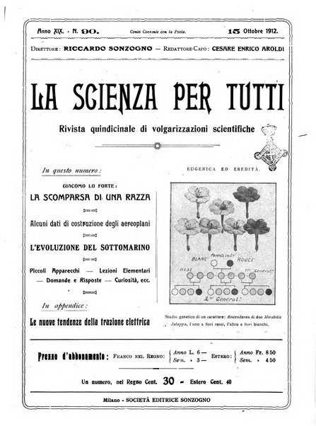 La scienza per tutti giornale popolare illustrato