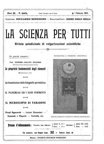 La scienza per tutti giornale popolare illustrato