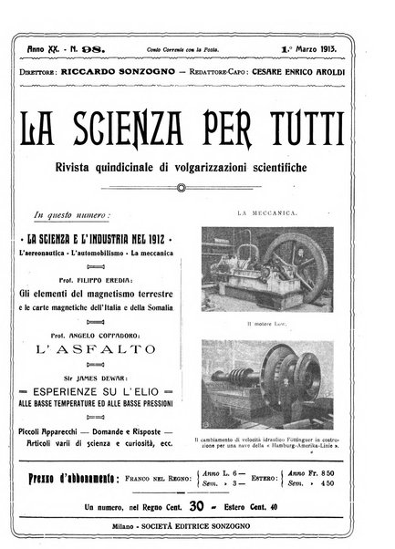 La scienza per tutti giornale popolare illustrato