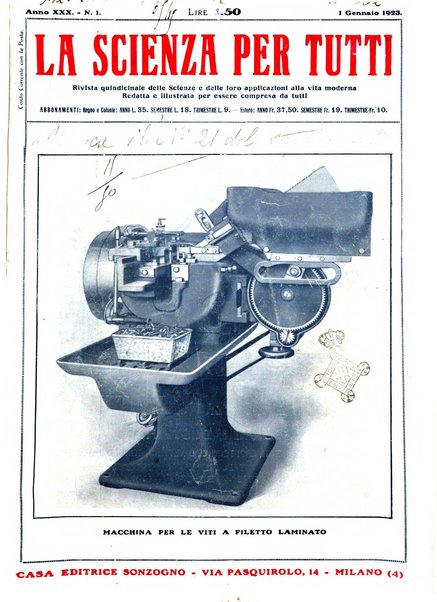 La scienza per tutti giornale popolare illustrato