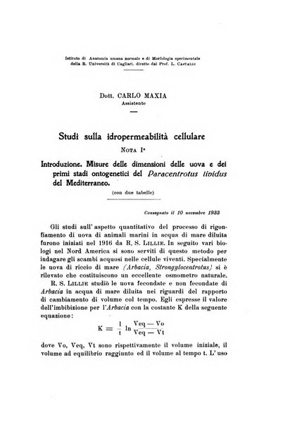 Scritti biologici raccolti da Luigi Castaldi