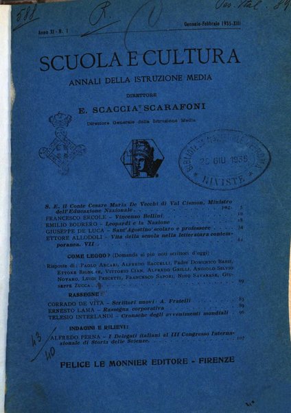 Scuola e cultura annali dell'istruzione media