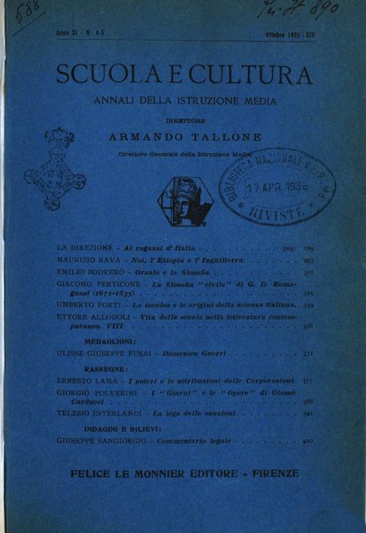 Scuola e cultura annali dell'istruzione media