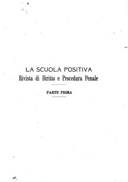 La scuola positiva rivista di diritto e procedura penale