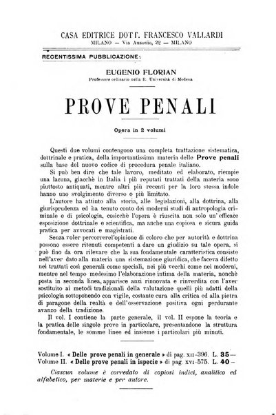 La scuola positiva rivista di diritto e procedura penale