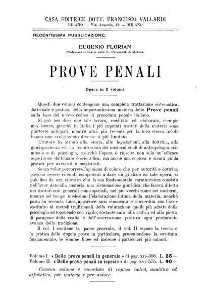 La scuola positiva rivista di diritto e procedura penale