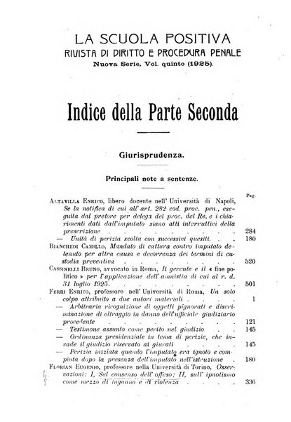 La scuola positiva rivista di diritto e procedura penale