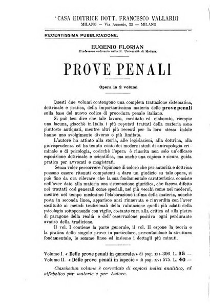 La scuola positiva rivista di diritto e procedura penale