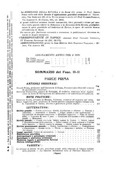 La scuola positiva rivista di diritto e procedura penale