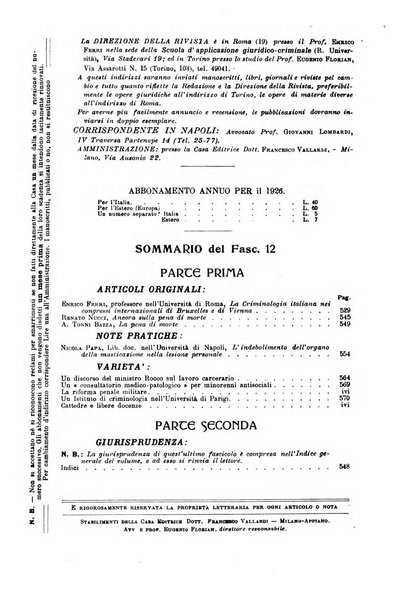 La scuola positiva rivista di diritto e procedura penale