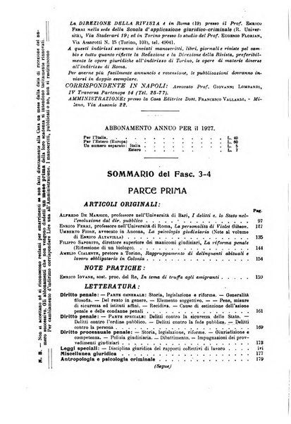 La scuola positiva rivista di diritto e procedura penale