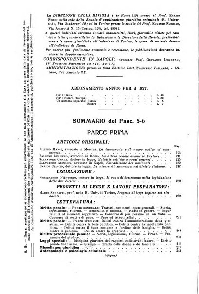 La scuola positiva rivista di diritto e procedura penale