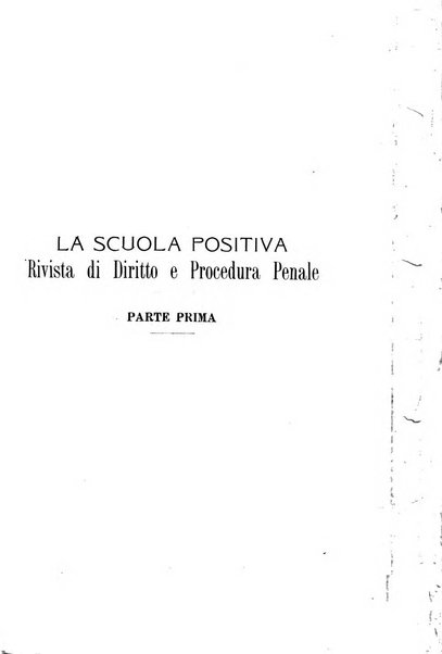 La scuola positiva rivista di diritto e procedura penale