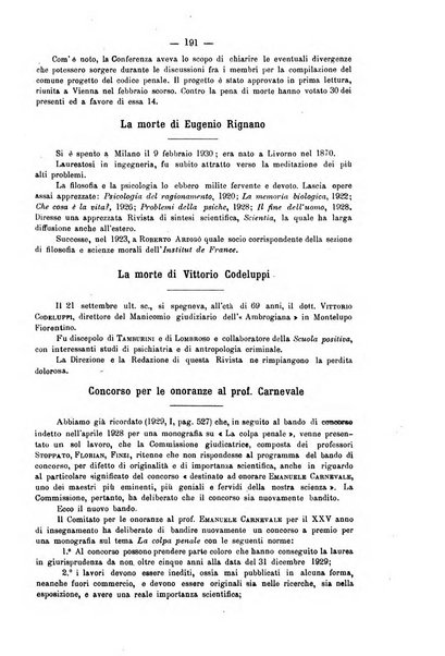 La scuola positiva rivista di diritto e procedura penale