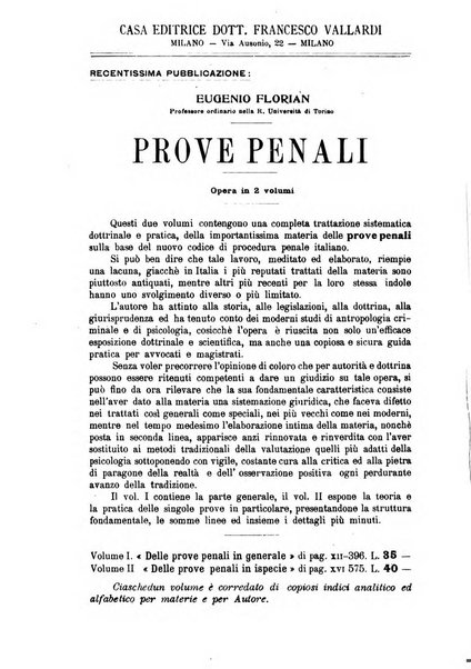 La scuola positiva rivista di diritto e procedura penale