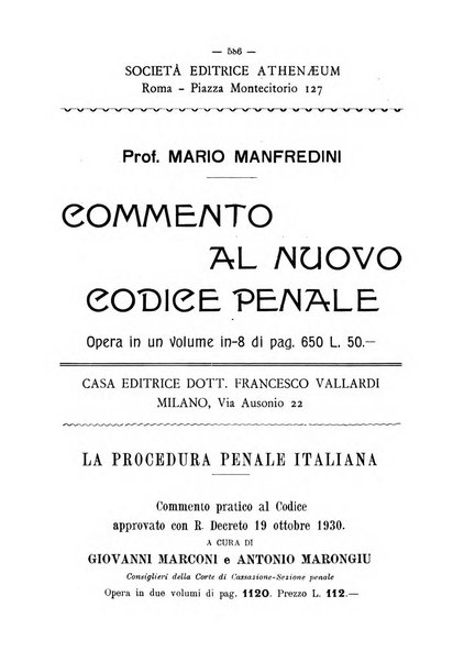 La scuola positiva rivista di diritto e procedura penale