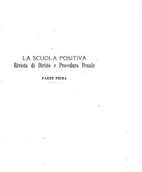 La scuola positiva rivista di diritto e procedura penale