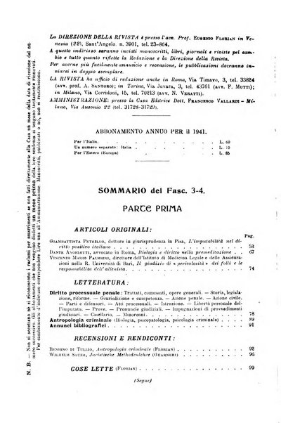 La scuola positiva rivista di diritto e procedura penale
