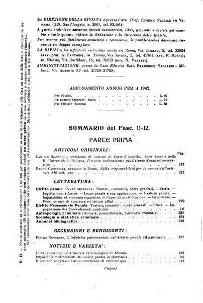 La scuola positiva rivista di diritto e procedura penale