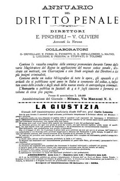 La scuola positiva nella giurisprudenza civile e penale e nella vita sociale