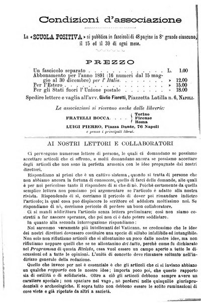 La scuola positiva nella giurisprudenza civile e penale e nella vita sociale