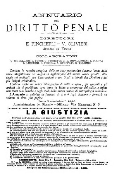 La scuola positiva nella giurisprudenza civile e penale e nella vita sociale