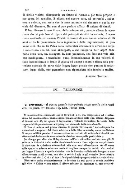 La scuola positiva nella giurisprudenza civile e penale e nella vita sociale