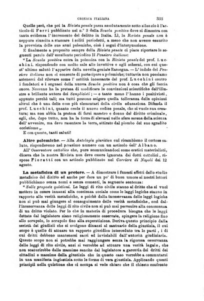 La scuola positiva nella giurisprudenza civile e penale e nella vita sociale