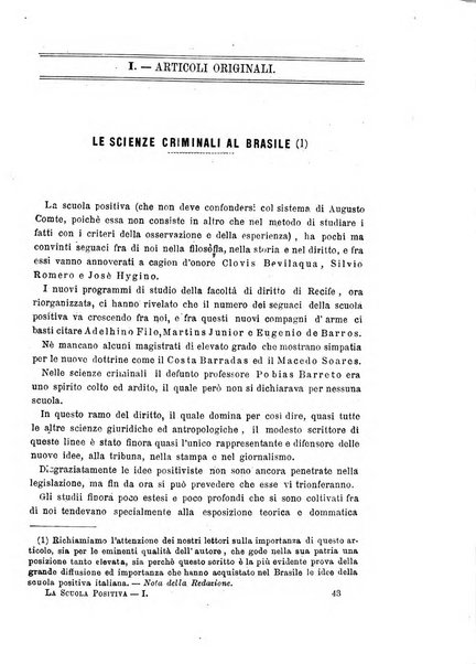 La scuola positiva nella giurisprudenza civile e penale e nella vita sociale