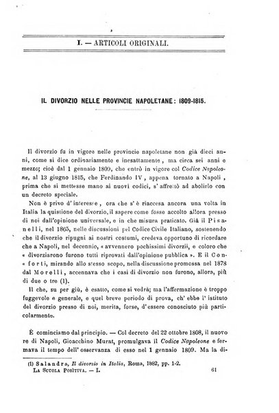 La scuola positiva nella giurisprudenza civile e penale e nella vita sociale