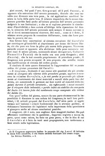 La scuola positiva nella giurisprudenza civile e penale e nella vita sociale