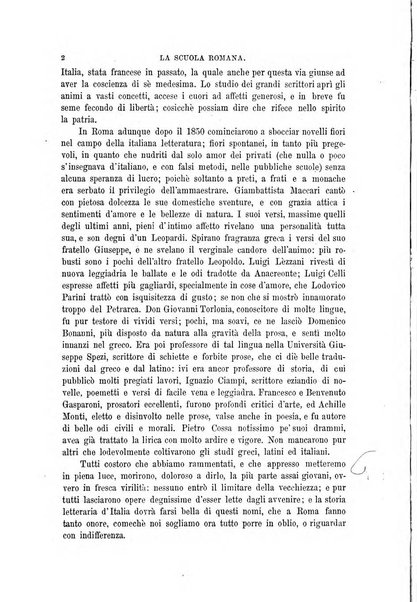 La scuola romana foglio periodico di letteratura e di arte