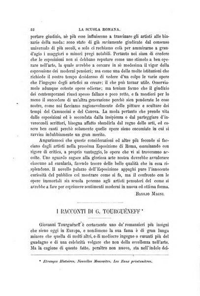 La scuola romana foglio periodico di letteratura e di arte