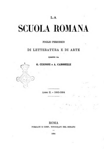 La scuola romana foglio periodico di letteratura e di arte