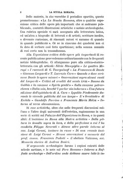 La scuola romana foglio periodico di letteratura e di arte