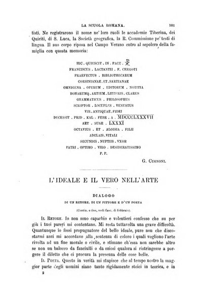 La scuola romana foglio periodico di letteratura e di arte