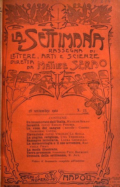 La settimana rassegna di lettere, arti e scienze