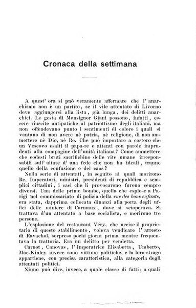 La settimana rassegna di lettere, arti e scienze