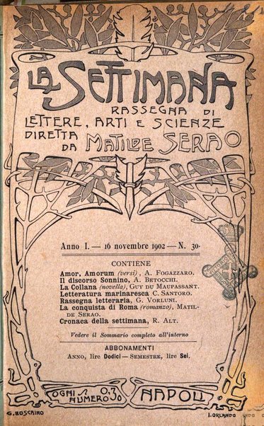 La settimana rassegna di lettere, arti e scienze