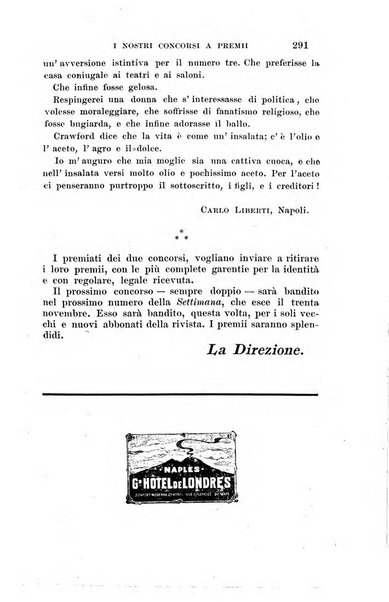 La settimana rassegna di lettere, arti e scienze