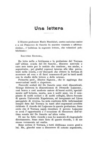 La settimana rassegna di lettere, arti e scienze