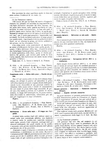 La settimana della Cassazione settimanale di giurisprudenza, legislazione, vita forense