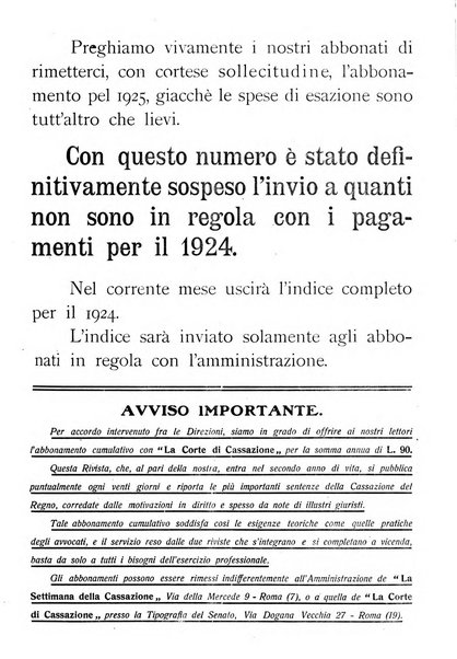 La settimana della Cassazione settimanale di giurisprudenza, legislazione, vita forense