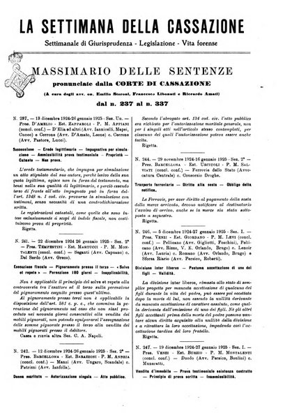 La settimana della Cassazione settimanale di giurisprudenza, legislazione, vita forense