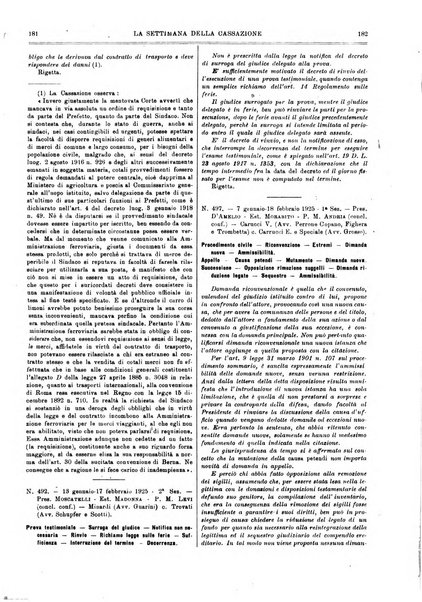 La settimana della Cassazione settimanale di giurisprudenza, legislazione, vita forense