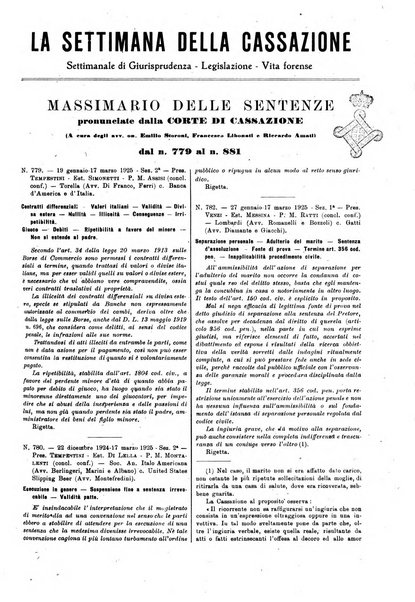 La settimana della Cassazione settimanale di giurisprudenza, legislazione, vita forense